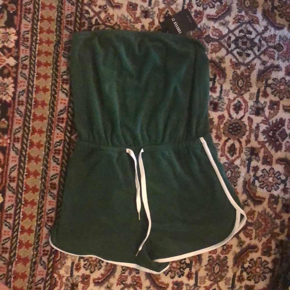 forever 21 high waisted terricloth romper